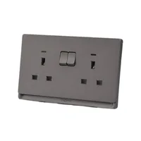 Tronic Grey Double Socket with Neon Light Indicator - 2 Gang, 13A