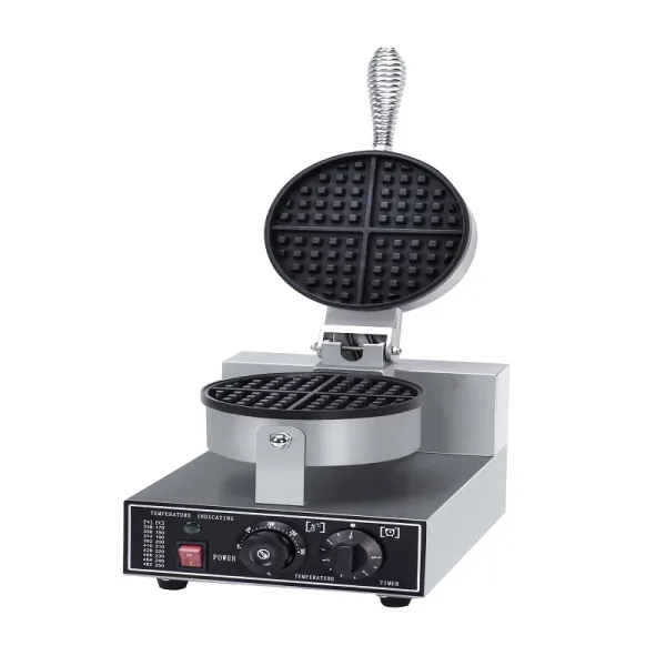 Commercial Electric Single-Plate Waffle Baker, 1.2kW Professional Round Waffle Maker, Industrial 17.8cm Heavy-Duty Belgian Waffle Machine WG-HF-1R