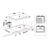 Ariston 60cm Hob 4 Gas Burners PCN 642 T/IXA