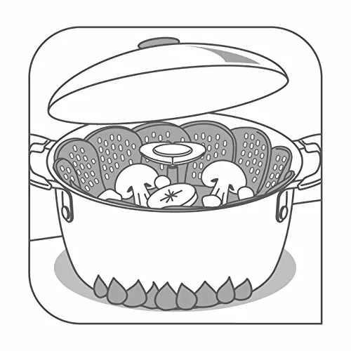 Tefal Ingenio Steamer Basket 14x9 cm Non Scratch Fordable Red & Black Award Winning Design K2071614