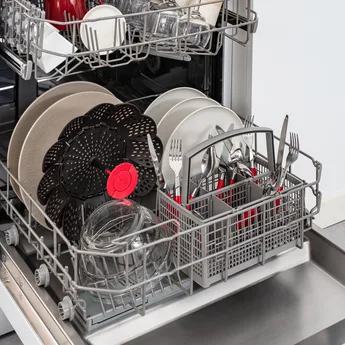 Tefal Ingenio Steamer Basket 14x9 cm Non Scratch Fordable Red & Black Award Winning Design K2071614