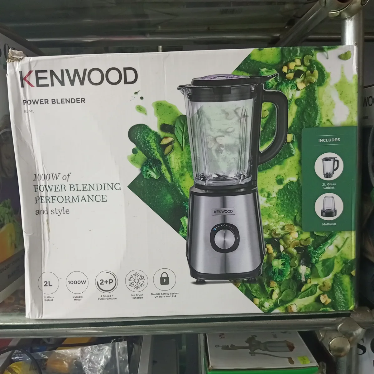 Kenwood Power Blender BLM45 1000W 2L Jug with Ice Crush Function – Durable Kitchen Blender for Smoothies & Juices