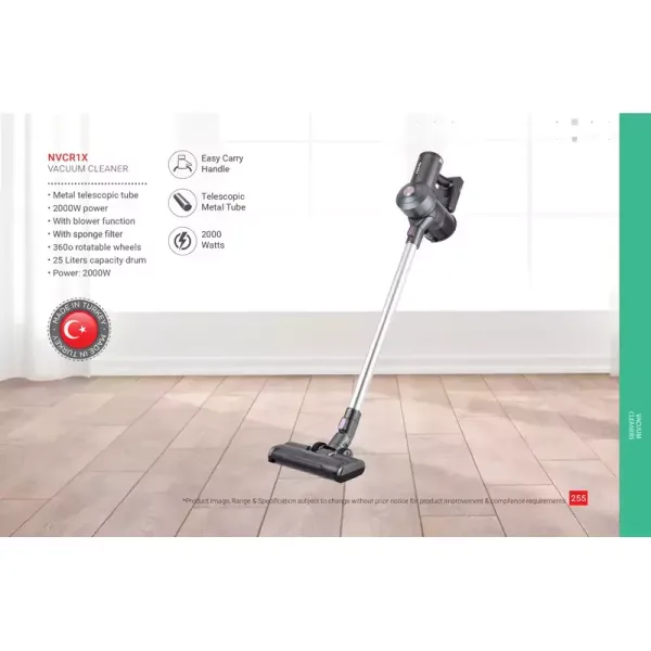 Nikai Vacuum Cleaner 25L Carry Handle with Blower Function 200W NVCR1X Metal Telescopic Tube With Sponge Filter Rotatable Wheels Rechargeble Vacuum Cleaner