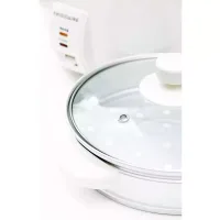 Frigidaire Rice Cooker 1.8L with Steamer 700W Glass Lid, Removable Non-Stick Inner Pot White FD8018S