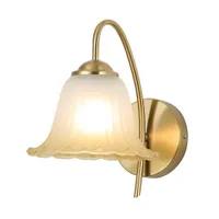 Tronic Decorative Frosted Bell Wall Light with Gold Arm