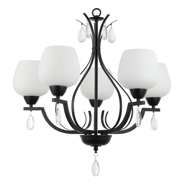 Tronic Black & White 5-Light Frosted Glass Pendant
