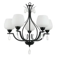 Tronic Black & White 5-Light Frosted Glass Pendant