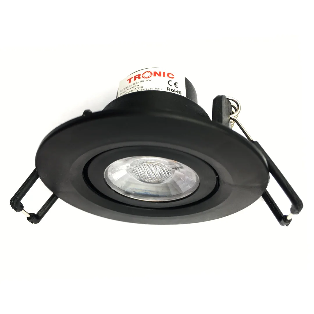 Tronic Downlighter LED 3 Watts Warm White Black Colour