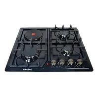 Homebase Built in Cooker 3 Gas Burners, 1 Electric Hot Plate Steel Top HB-4713A