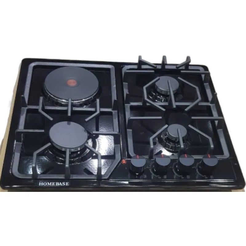 Homebase Built in Cooker 3 Gas Burners, 1 Electric Hot Plate Steel Top HB-4713A 2 Homebase Built in Cooker 3 Gas Burners, 1 Electric Hot Plate Steel Top HB-4713A
