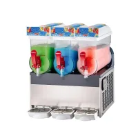 Commercial Electric Triple Head Slush Machine 45L, 800W Professional Frozen Drink Maker, High-Efficiency Three-Tank Margarita & Slushie Machine WG-XRJ15L3