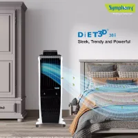 Symphony Tower Air Cooler 30L with Magnetic Full Function Remote DIET 3D 30i