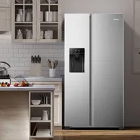 Hisense Refrigerator 474L Side by Side, Water & Ice Dispenser, No Frost, Multi Airflow, LED Lighting, Stainless Steel H690SS-IDL