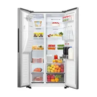 Hisense Refrigerator 474L Side by Side, Water & Ice Dispenser, No Frost, Multi Airflow, LED Lighting, Stainless Steel H690SS-IDL