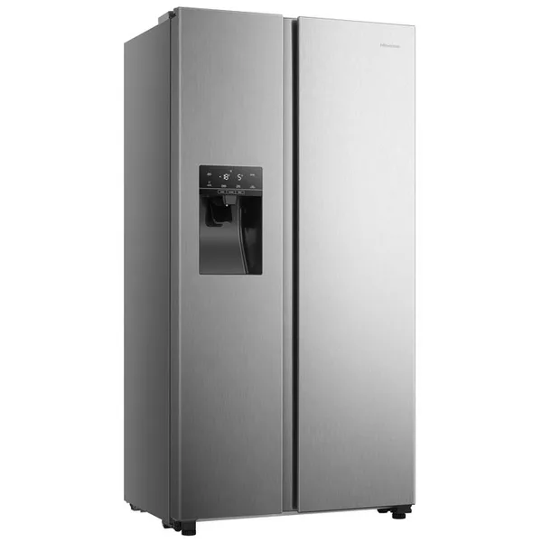 Hisense Refrigerator 474L Side by Side, Water & Ice Dispenser, No Frost, Multi Airflow, LED Lighting, Stainless Steel H690SS-IDL