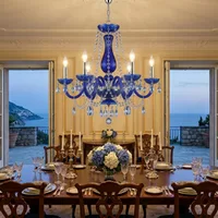 Tronic Blue Crystal Chandelier Pendant Light
