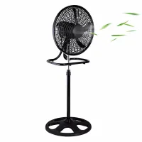 Decakila Stand Fan 18' 60W 3in1 Industrial Fan Wall Fan & Table Fan 5 Wings Span Height Adjustable Plastic Grill PP Blade KEFC008B