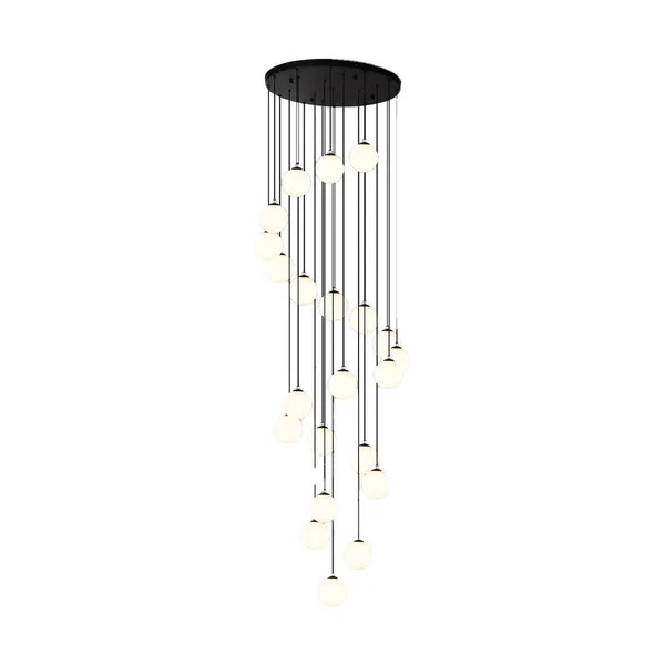 Tronic 20-Globe Spiral Pendant Chandelier with Matte Black Finish