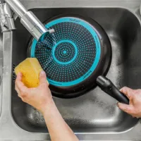 Tefal Frypan 26cm Easy Cook Titanium Nonstick Thermo Signal B5540502 - Aluminium Material With Heat Indicator Dishwasher Safe And Pfoa Safe
