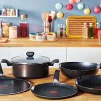 Tefal Frypan 26cm Easy Cook Titanium Nonstick Thermo Signal B5540502 - Aluminium Material With Heat Indicator Dishwasher Safe And Pfoa Safe