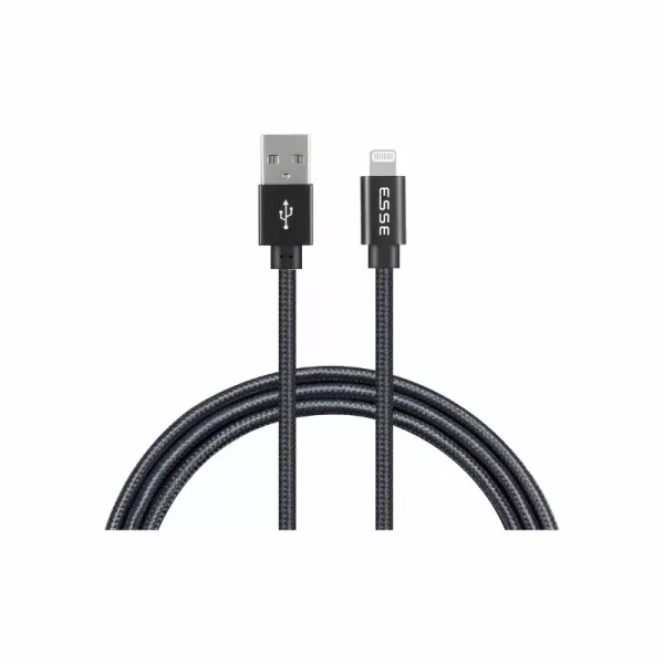 Hyphen ESSE USB to Lightning Cable 2m, Fast Charging, Nylon Braided, Tangle-Free, Durable Apple Charging Cable ECB-ULI27088DYRO