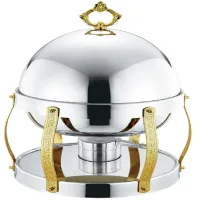 Commercial Kitchen Equipment Luxury Heart Ball Chafing Dish 6.0L, Unique Decorative Design, Polished Stainless Steel DZW-HB060