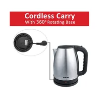 Nikai Jug Kettle 1.7L Steel With Cord Storage 2200W NK420A Automatic Shut Off Boil Dry Protection With Indicator Stainless Steel Body