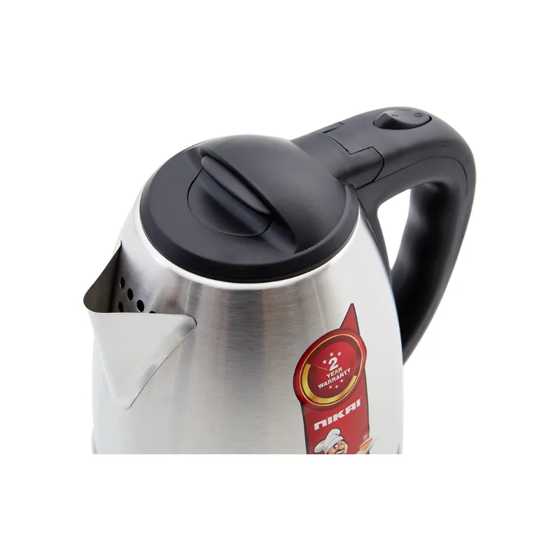 Nikai Jug Kettle 1.7L Steel With Cord Storage 2200W NK420A Automatic Shut Off Boil Dry Protection With Indicator Stainless Steel Body