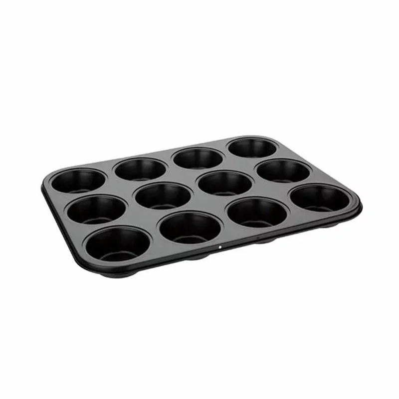 Decakila Cup Cake Tray 12 Holes 35x26.5x3 CM Steel Muffin Pans Style For Baking Non Stick KMTT080B