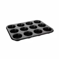Decakila Cup Cake Tray 12 Holes 35x26.5x3 CM Steel Muffin Pans Style For Baking Non Stick KMTT080B