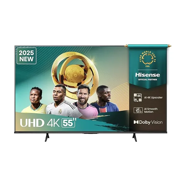 Hisense 55" 4K Ultra HD Smart TV with Dolby Vision, HDR10, Game Mode Plus, Alexa Built-in, VIDAA Voice 55A6Q