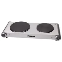 Nikai Hot Plate 188MM Double Steel Body 2500W NKTOE5N2 Overheat Protection System Power Indicator Light Adjustable Thermostat Control