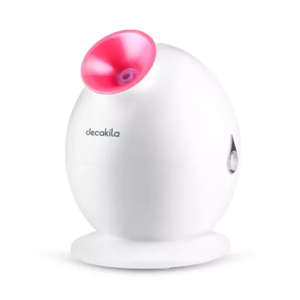 Decakila Facial Steamer One Touch Operation Ceramic Heater 280w Kefs001w removable water tank anti slip foot design with 1 meter wire