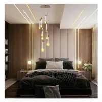 Tronic Luxury Multi-Drop LED Chandelier Gold Crystal Pendant