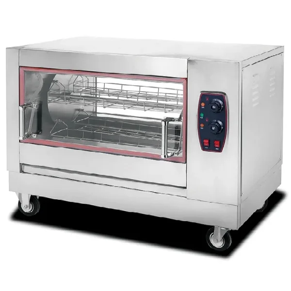 Commercial Electric Chicken Rotisserie 4-Basket, 6.2kW High-Output Commercial Roaster, Industrial Stainless Steel Poultry Oven HEJ-268