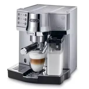 Delonghi Pump Espresso & Cappuccino Machine 1450W, Automatic Milk Frother, Metallic EC850.M