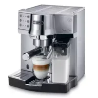 Delonghi Pump Espresso & Cappuccino Machine 1450W, Automatic Milk Frother, Metallic EC850.M