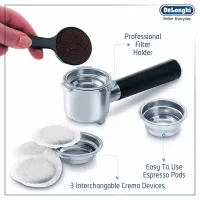 Delonghi Pump Espresso & Cappuccino Machine 1450W, Automatic Milk Frother, Metallic EC850.M