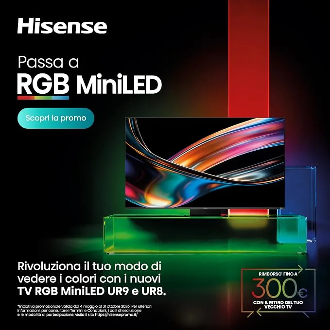 Hisense Smart UHD 4K RGB Mini-LED ULED TV 75 Inch Dolby Vision, Dolby Atmos, VIDAA Smart OS, Voice Control & Game Mode Pro 75UR9S