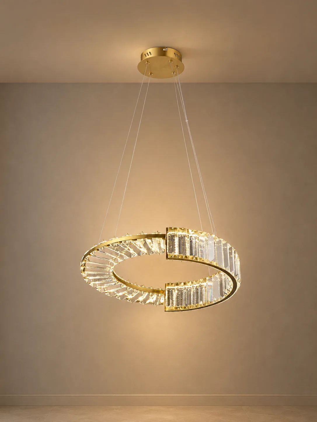 Tronic Modern Crystal Halo LED Pendant Light