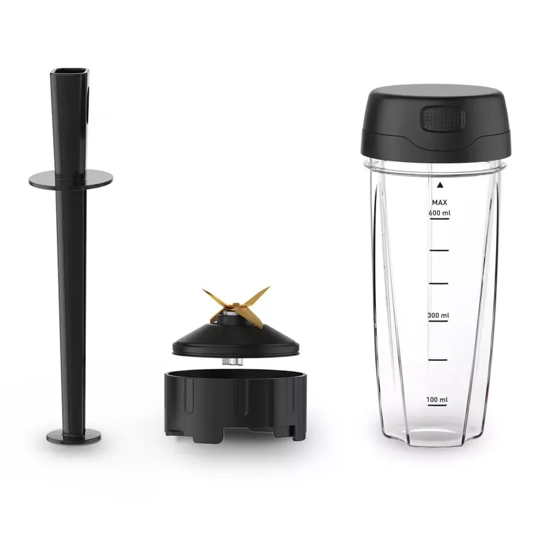 Moulinex Blender 2.6L Tritan Blender Jar with 2 Mills, 1600W, Razor Sharp 6 Blades, Infinity Mix, Digital Touch Control with 5 Automatic Programs, 10 Speed Settings, On the Go Bottle LM91HD27