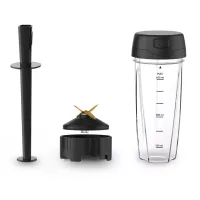 Moulinex Blender 2.6L Tritan Blender Jar with 2 Mills, 1600W, Razor Sharp 6 Blades, Infinity Mix, Digital Touch Control with 5 Automatic Programs, 10 Speed Settings, On the Go Bottle LM91HD27