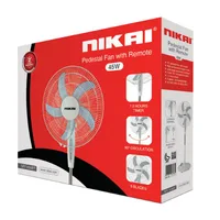 Nikai Stand Fan 16 inch Padestal Fan W/remote 45w NPF1634RT 7.5 Hours Timer High Performance Copper Motor 3 Speeds Low, Medium And High