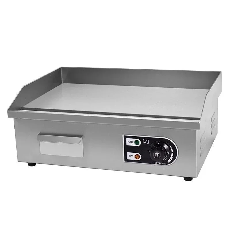 Commercial Electric Countertop Griddle, 3kW High-Power 540mm Flat Top Grill, Professional Stainless Steel Griddle WG-818A