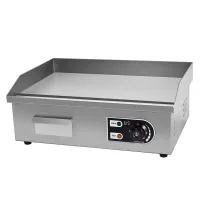 Commercial Electric Countertop Griddle, 3kW High-Power 540mm Flat Top Grill, Professional Stainless Steel Griddle WG-818A