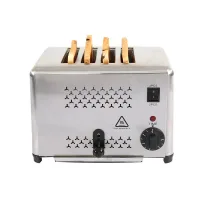 Commercial Electric 4-Slice Automatic Flip-Up Toaster, 1.8kW Professional Stainless Steel Bread Toaster, Industrial Heavy-Duty Pop-Up Toaster WG-DS-4A