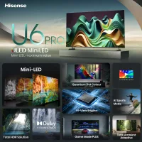 Hisense 75" Smart UHD 4K Mini-LED Quantum ULED TV with Dolby Vision 75U6N-PRO